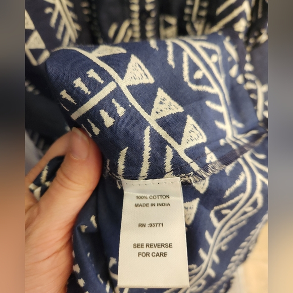 NWT KAKTUS midi length Blue printed dress size large - Picture 7 of 7